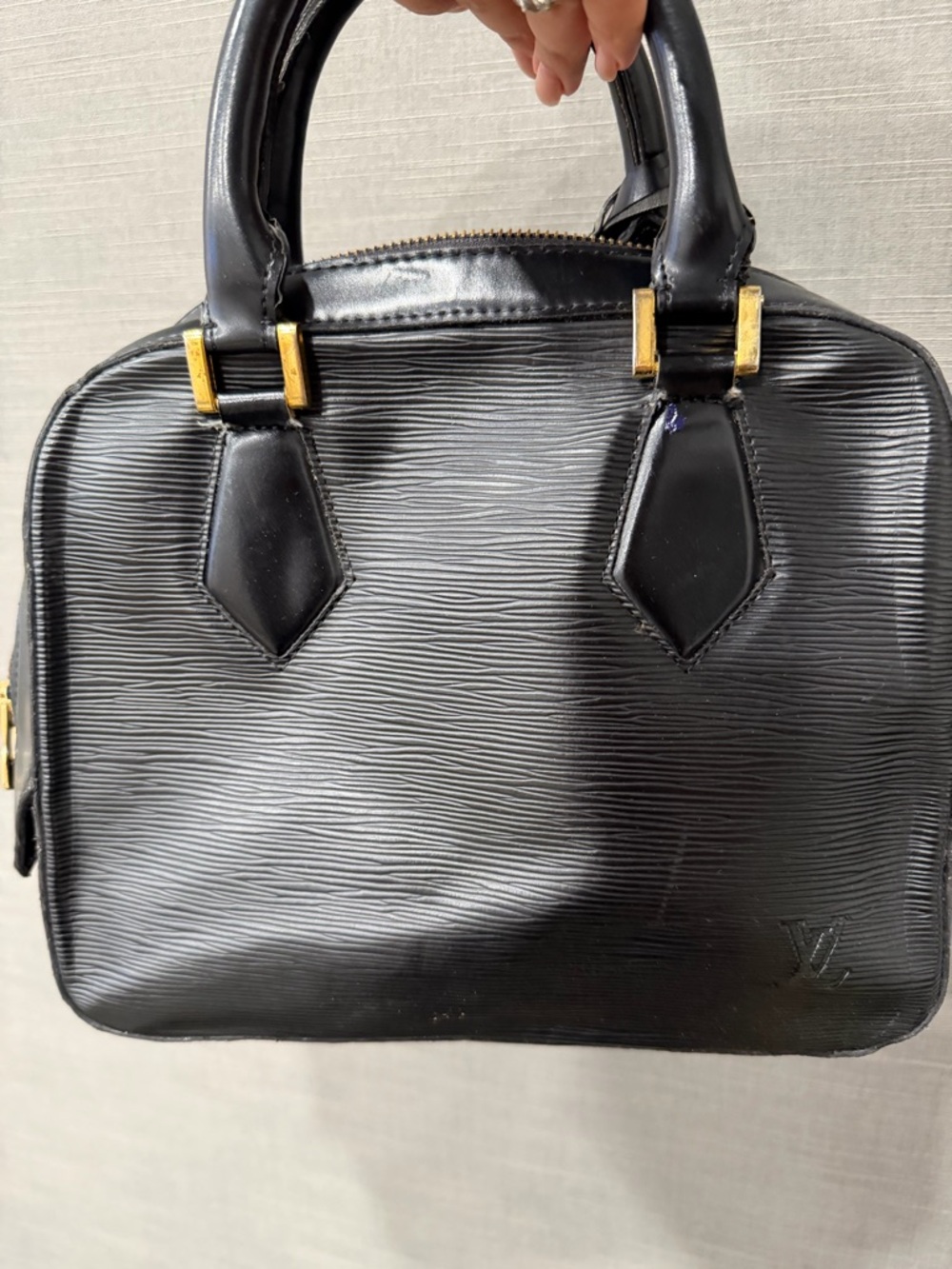 LOUIS VUITTON Epi Leather Sablon Handbag Black Tophandle bag - Fair condition - Picture 6 of 12